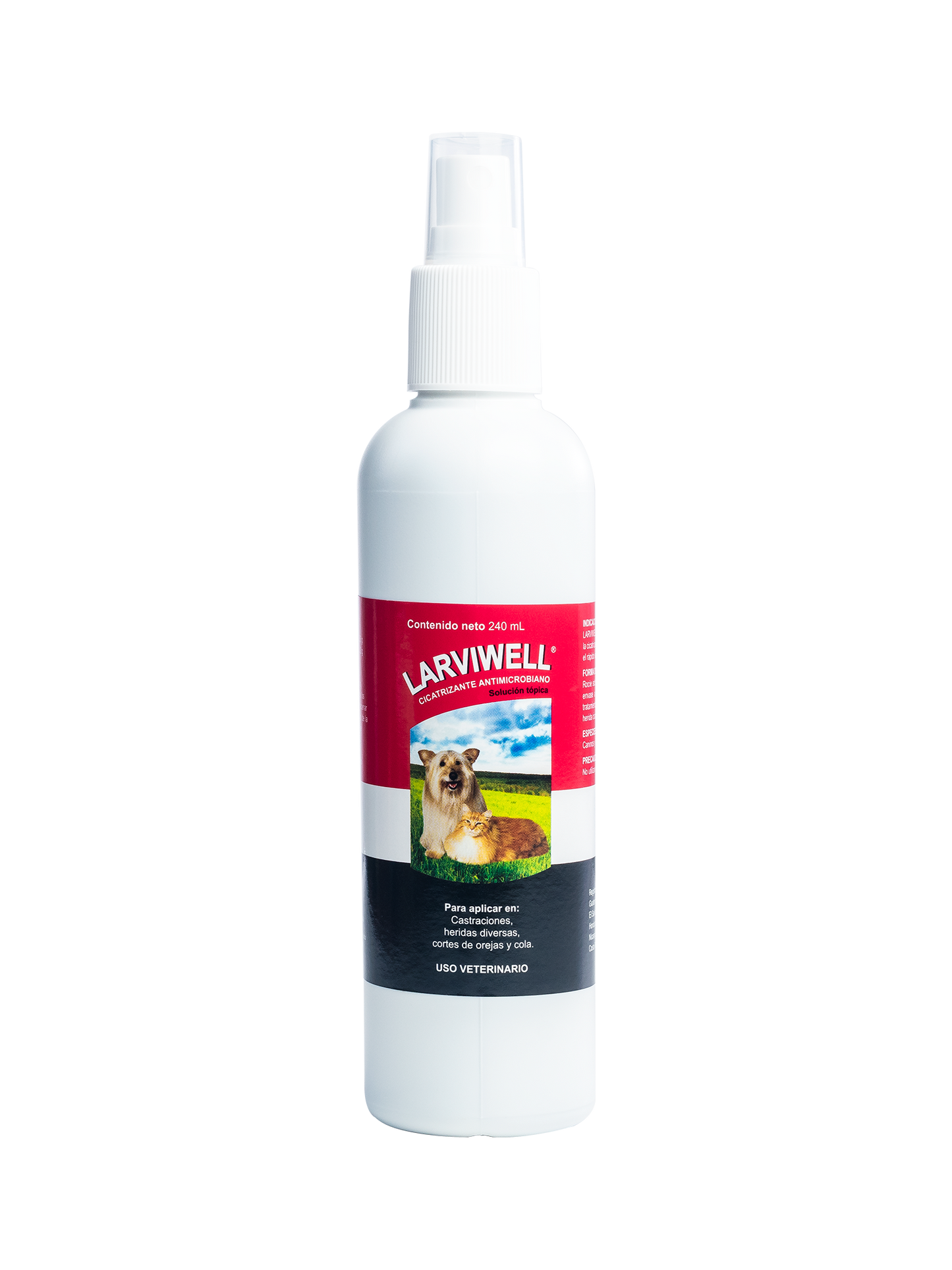 Larviwell spray, larvicida y cicatrizante