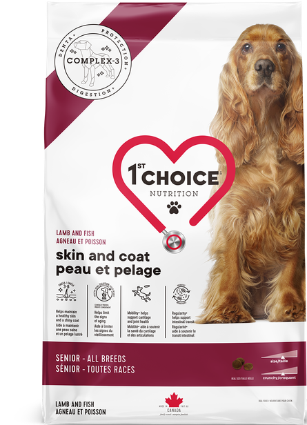 1st Choice Piel & Pelo perro Senior, todas las razas, con Cordero y Pescado