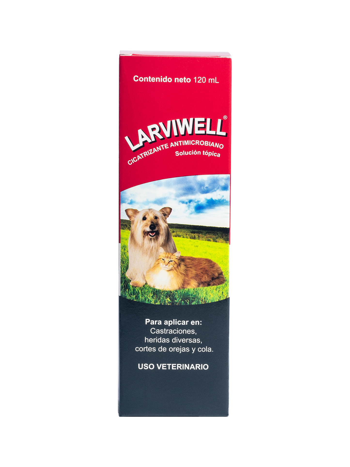 Larviwell spray, larvicida y cicatrizante