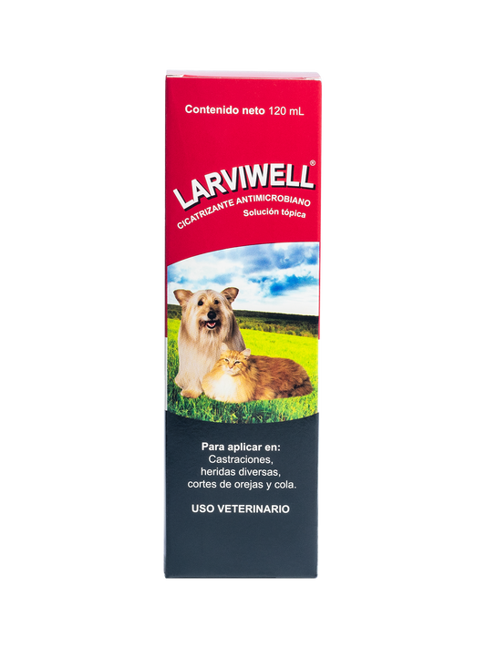 Larviwell spray, larvicida y cicatrizante