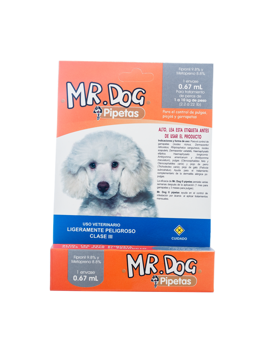 Mr.Dog pipeta Antipulgas Perro Pequeño